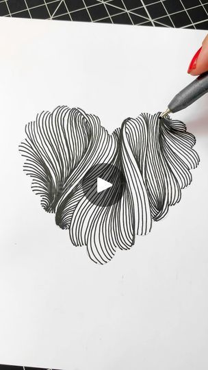 Zentangle Waves How To Step By Step, 3d Zentangle, Modele Zentangle, White Sketches, Sketchbook Doodles, Zen Doodles, Optical Illusion Drawing, Zentangle Ideas, Linear Art