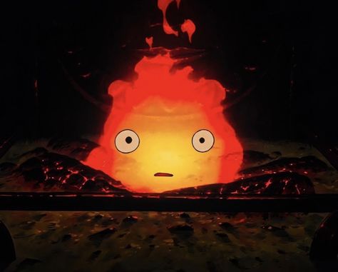 Cute Calcifer, Calcifer Art, Howl's Moving Castle Aesthetic, Cute Ghibli, Studio Ghibli Party, Howl's Moving Castle Calcifer, Ghibli Character, 하울의 움직이는 성, Personajes Studio Ghibli