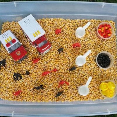 Sensory Table Ideas for Preschoolers - Pre-K Printable Fun Community Helpers Sensory, Firefighter Activities, Preschool Firefighter, Fire Safety Preschool Crafts, Fire Safety Unit, Fire Safety Theme, Fire Safety Activities, Fire Safety Preschool, Daycare Spaces