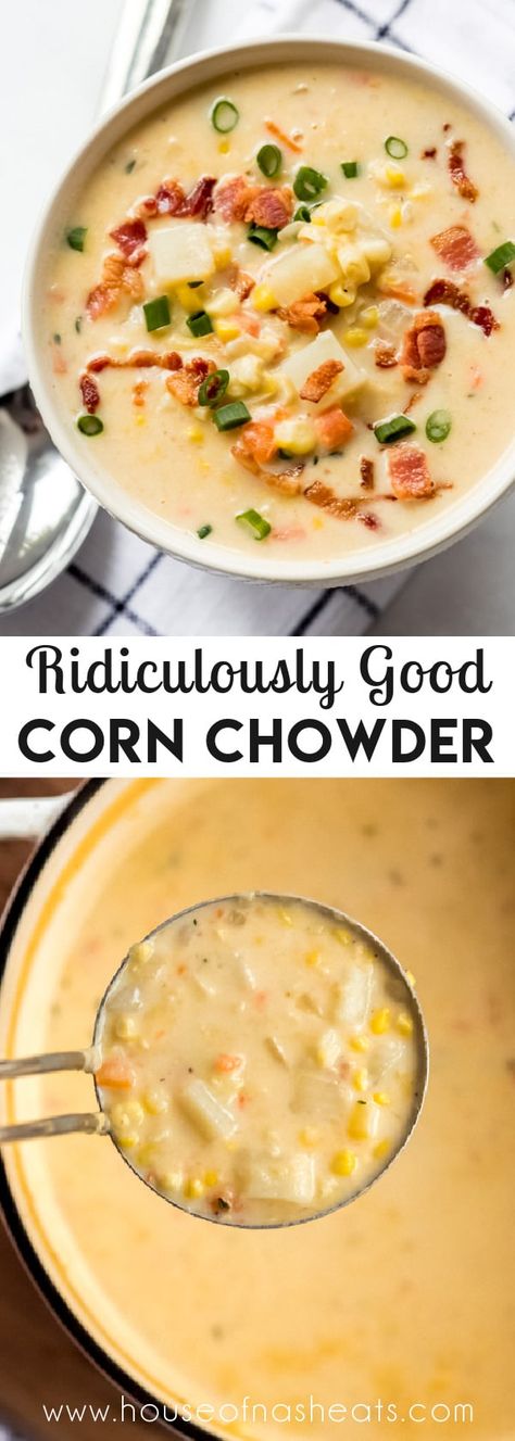 Corn Chowder Soup, Potato Corn Chowder, Creamy Potatoes, Potato Chowder, Corn Chowder Recipe, Soups And Chowders, Chowder Soup, Chowder Recipe, Corn Soup