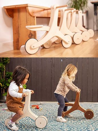 Wooden Push Walker, Wooden Scooter, Restauration Hardware, Wooden Push Toys, Climbing Arch, Wooden Rocking Chair, Rocking Cradle, Wooden Toys Design, Children Furniture