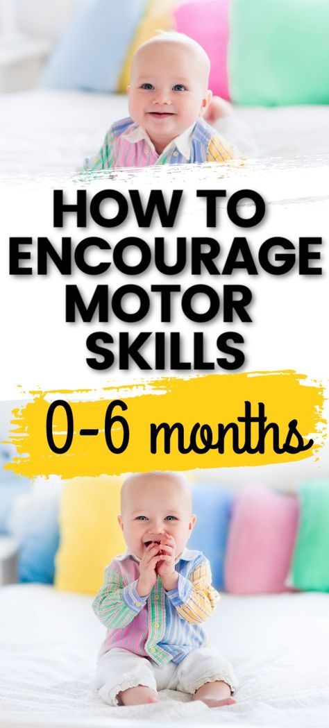 Are you looking for ways to boost fine motor and gross motor skills in your baby from birth to 6 months? Try these baby play ideas to help encourage infant development . Learn all about what developmental milestones to expect when it comes to motor skills from 0-6 months. Physical Development Activities, Baby Development Activities, Infant Lesson Plans, Gross Motor Activity, Infant Classroom, Baby Sensory Play, Motor Development, Gross Motor Activities, Fine Motor Skills Activities