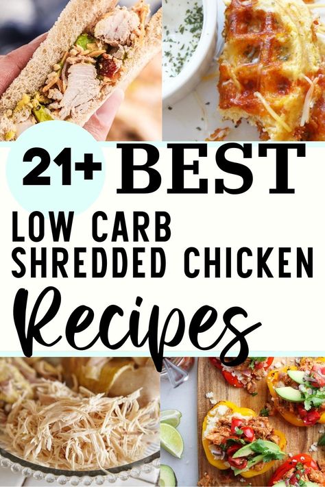 There's nothing better than an easy dinner with shredded chicken or shredded leftover rotisserie chicken. Try one of these amazing low carb recipes for dinner and you won't be disappointed! #ketoshreddedchicken Low Carb Shredded Chicken Recipes, Dinner With Shredded Chicken, Low Carb Shredded Chicken, Leftover Shredded Chicken Recipe, Shredded Chicken Recipes Easy, Healthy Shredded Chicken Recipes, Low Carb Recipes For Dinner, Rotisserie Chicken Recipes Healthy, Rotisserie Chicken Recipes Leftover