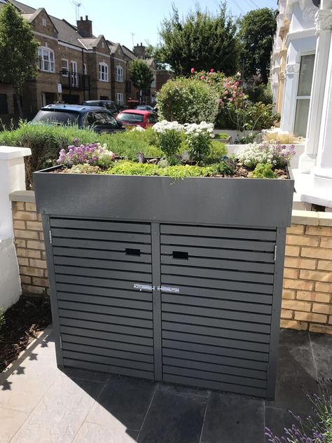 Bin Store Garden, Small Front Garden Ideas, Front Garden Ideas Driveway, Terrace House Exterior, Garden Ideas Driveway, Garden Ideas Uk, Kleiner Pool Design, Bin Shed, Small Front Gardens