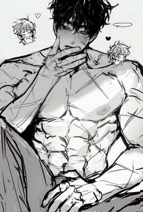 Ab Drawing, Poses Reference Male, Anime Abs, Anime Guys Shirtless, Komodo, Body Drawing, Guy Drawing, Dessin Adorable, Anime Drawings Boy