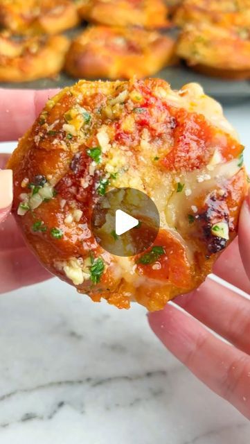 Mallory Austin | Food Blogger on Instagram: "Mini deep dish pizzas! So easy to make, perfectly snackable finger food and that garlic Parmesan butter sends it over the top! You need these on your game day table ✨Recipe linked in my bio✨ You can make these mini pizzas (pizza cupcakes) with pizza dough or biscuit dough. I think pizza dough is the better choice for sure. These appetizers are so versatile, you can make them with any toppings of your choice! #deepdishpizza #minipizza #footballfood #gamedayfood #appetizerideas #appetizers #easyappetizers #snackideas #gamedayfood #superbowl2024 #gamedayrecipes #easyappetizer" Pillsbury Mini Pizza Crust Recipes, Garlic Butter Pizza Cupcakes, Mini Pizza Meal Prep, Mini Deep Dish Pizza Muffin Tins, Cupcake Pizza Recipe Muffin Tins, Mini Pizza Appetizers, Cupcake Pizza, Mini Garlic Toast Pizzas, Football Appetizers Easy