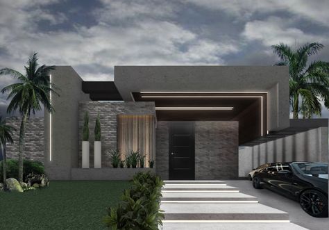 Suburban House Exterior Bloxburg, Concrete House Exterior, Dark House Exterior, Black Modern House, Dark Modern House, Modern Suburban House, Bloxburg House Builds, Industrial House Exterior, Roblox Bloxburg House Ideas