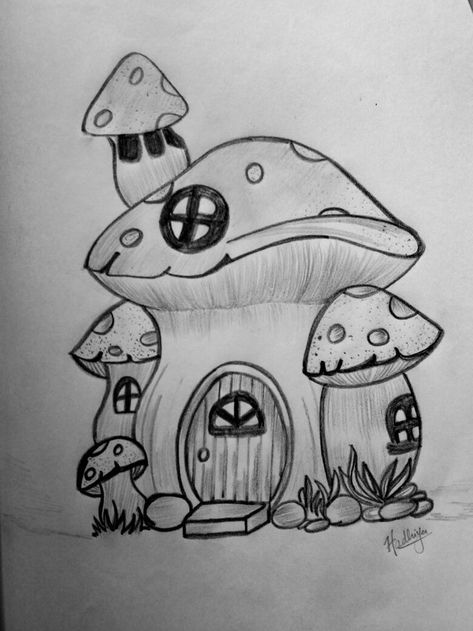 Mashrooms Drawing Ideas Easy, Mashrooms Drawing Aesthetic, Mashrooms Drawing Indie Easy, Sketching For Beginners, Sketches For Beginners, Easy Sketches For Beginners, Easy Sketches, Trippy Drawings, Mushroom Drawing