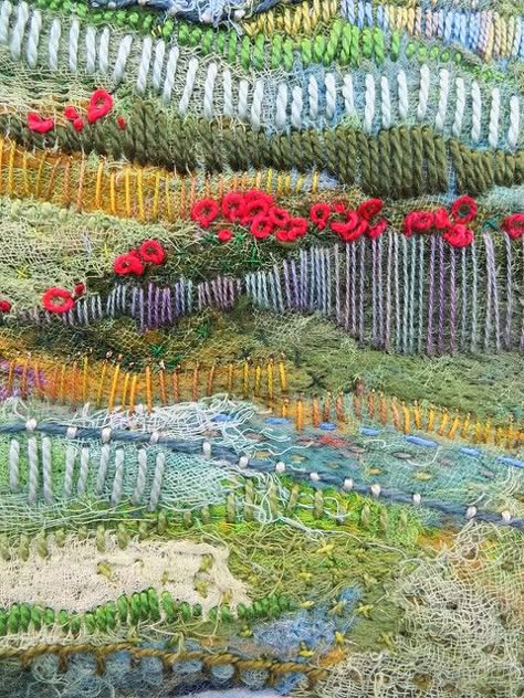 Jane Lafazio, Brazilian Embroidery Stitches, Landscape Art Quilts, Textile Art Embroidery, Landscape Quilts, Textile Fiber Art, Brazilian Embroidery, Fibre Art, Textile Arts