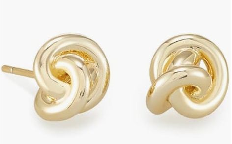 Kendra Scott Presleigh Stud Earrings Gold Knot Earrings, Knot Stud Earrings, Knot Studs, Jewelry Knots, Kendra Scott Earrings, Ear Stack, Green Jewelry, Knot Earrings, Earrings In Gold