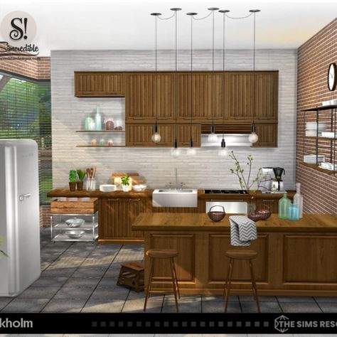 Sims 4 Cc Kitchen, Stove Range Hood, Kitchen Scandinavian, Sims 4 Kitchen, Wall Hats, Huge Kitchen, Stoves Range, Sims 4 Update, Modern Victorian