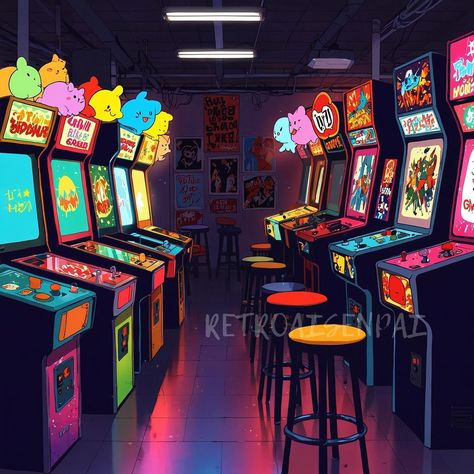 Arcade Nights in Japan Please Like/Share/Comment/Follow for more retro anime content @retroaisenpai @retroaisenpai @retroaisenpai #ai #aiart #retro #retroaesthetic #retroanime #arcade #retrogaming #aesthetics #japan #90sanime #anime #retrogames #aiartist Arcade Concept Art, 90s Arcade Aesthetic, Pizza Arcade, Arcade Japan, Arcadecore Aesthetic, 90's Japan, Arcade Ideas, Arcade Aesthetic, 80s Arcade