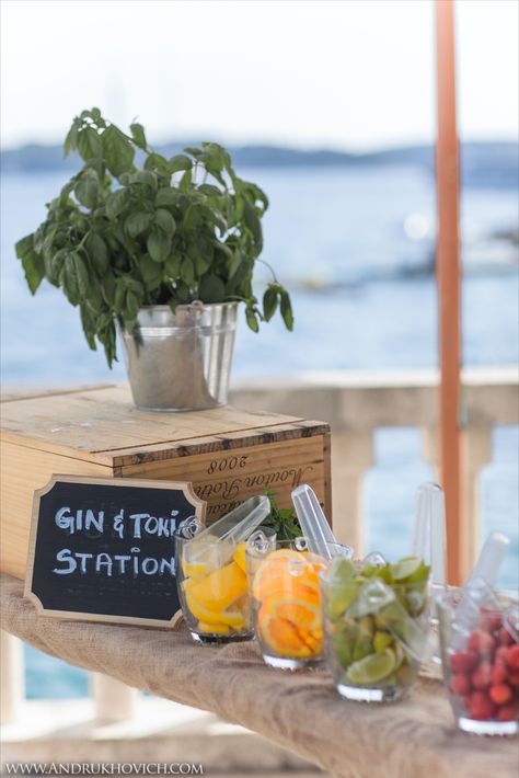 Drink Station Idea
Gin Tonic Station in Bonj Le Bains
Wedding in Hvar

#gintonicstation #foodstation #bridetobe #weddinginspiration #weddingcroatia #croatia #weddingincroatia #destinationwedding #wedding #croatianwedding  #weddinginhvar #europewedding #split #dubrovnikweddingplanner #weddingplannerhvar #weddingplanner #croatiawedding #hvarwedding #croatiafulloflife #viswedding #hvarweddingplanner  #hvar #bride  #instawedding #dubrovnik #adriaticweddingscroatia Gin Station Wedding, Gin Station Ideas Party, Gin Tonic Station, Gin And Tonic Station, Gin And Tonic Bar Station, Gin Station Ideas, Gin Station, Spritzer Bar, Lemonade Wedding