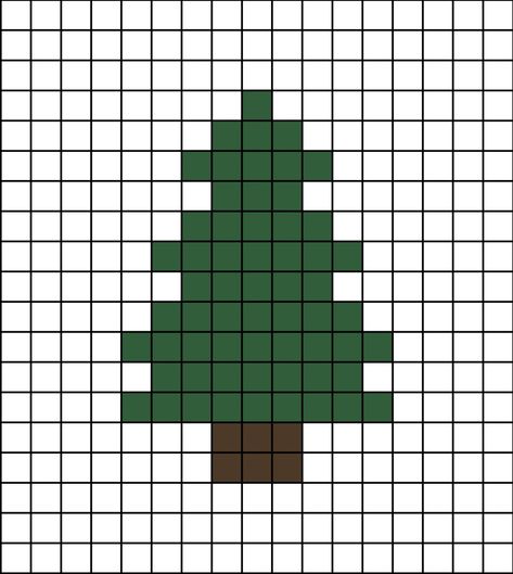 A pixel art template of a plain Norway Spruce tree (Christmas tree). Pixel Crochet Christmas, Pixel Art Christmas Tree, Pixel Christmas Tree, Pixel Leaves, Christmas Tree Alpha Pattern, Crochet Pixel Pattern Christmas, 15x15 Pixel Art, Christmas Tree Pixel Art, Alpha Christmas Patterns