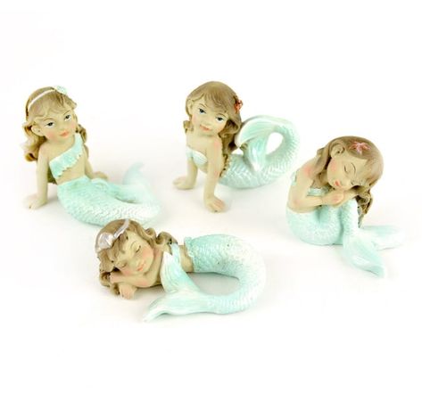 Touch of Nature 2" Miniature Garden Mermaids, 4 styles 4 pcs Miniature Mermaid, Pretty Presents, Garden Frogs, Mermaid Statues, Seaside Theme, Mermaid Figurine, Garden Figurines, Mermaid Fairy, Mini Fairy Garden