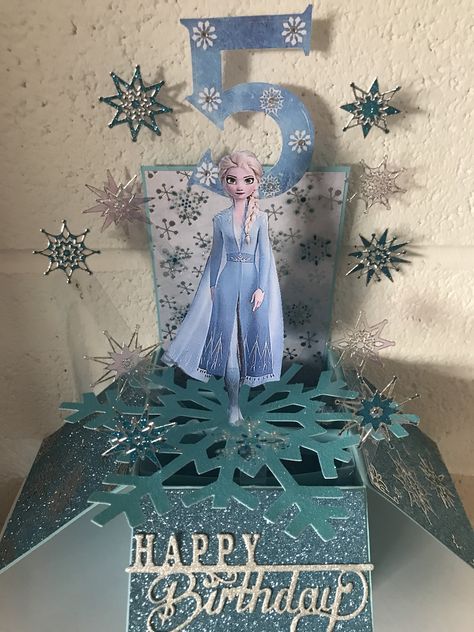 Elsa Birthday, Freeze Pops, Happy 5th Birthday, Frozen Elsa, Card Handmade, Elsa Frozen, Personalized Card, 5th Birthday, Cricut Ideas