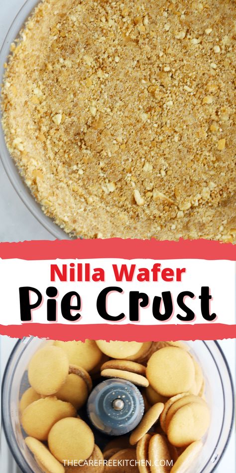 Cookie Pie Crust No Bake, Shortbread Cookie Pie Crust, Butter Cookie Crust, No Bake Pie Crust, Nilla Wafer Pie Crust Recipe, Nilla Wafer Pie Crust, Nilla Wafer Crust No Bake, Nilla Wafer Crust, Nilla Wafer Desserts