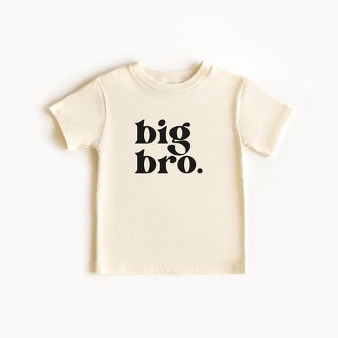 Big Bro Toddler Shirt - Pregnancy Announcement Retro Kids Shirt - Sibling Natural Infant, Toddler & Youth Tee, big brother gift. Big Brother Gift, Lil Bro, Toddler Size Chart, Big Brother Shirt, Brother Shirts, Big Sister Shirt, Retro Kids, Sister Shirts, Modern Kids