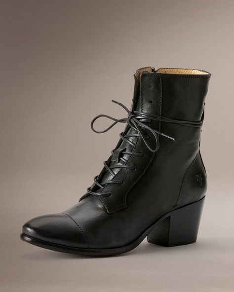 Lace-Up Boots for Women | Womens Combat Boots | FRYE Boots Womens Leather Booties, Converse Outfits, Style Converse, The Frye Company, Womens Combat Boots, Frye Boots, Combat Boot, Leather Boots Women, Lace Up Ankle Boots