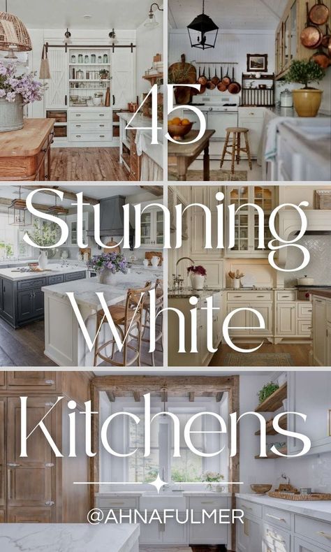 45 Stunning White Cabinet Kitchen Ideas - Ahna Fulmer Kitchen Floors With White Cabinets, Floors With White Cabinets, White Cabinet Kitchen Ideas, Traditional White Kitchen Cabinets, White Kitchen Dark Floors, White Classic Kitchen, White Shaker Style Kitchen, White Kitchen Cabinets Ideas, White Country Kitchen