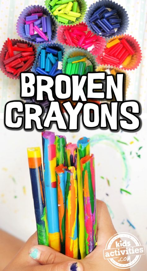 How to Make Colorful Crayon Wands Out of Broken Crayons | Kids Activities Blog Making Crayons From Broken Crayons, Broken Crayon Crafts, The Day The Crayons Quit Activities, Recycle Crayons, Old Crayon Crafts, Crayon Ideas, Crayon Activities, Melted Crayon Crafts, Making Crayons