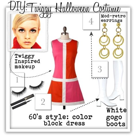 60s Costume Diy, Twiggy Halloween Costume, Twiggy Outfits, Twiggy Costume, Chopped Haircut, Twiggy 60s, Twiggy Hair, 60s Outfit, 60s Mod Fashion