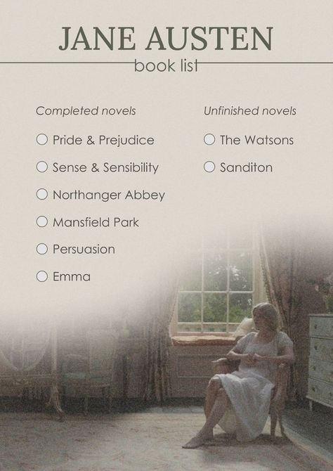 Jane Austen Books List, Classic Book Checklist, Classic Books To Read List Novels, Book Checklist Reading, Classic Books To Read List, Books Checklist, Book Checklist, Best Classic Books, Classic Literature Books