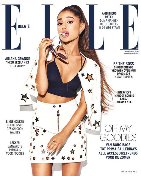 Cover of Elle Belgium with Ariana Grande, April 2019 (ID:51553)| Magazines | The FMD #lovefmd Star Outfit, Gamer Party, Regina King, Vogue Magazine Covers, Celebrity Magazines, Magazine Vogue, Ariana Grande Fans, Lisa Bonet, Laura Marano