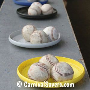 Baseballs organized for game Carnival Game Booth, Baseball Throw, Prom Games, Opening Day Baseball, Fall Festival Games, Game Booth, Festival Games, After Prom, Carnival Prizes