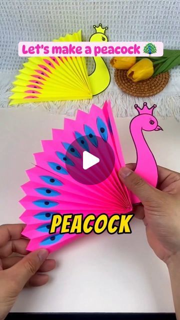 Peacock Crafts For Kids, Peacock Feather Craft, Diy Peacock, Peacock Crafts, Paper Craft Ideas, Paper Origami, Zigzag Pattern, Paper Art Craft, Origami Art