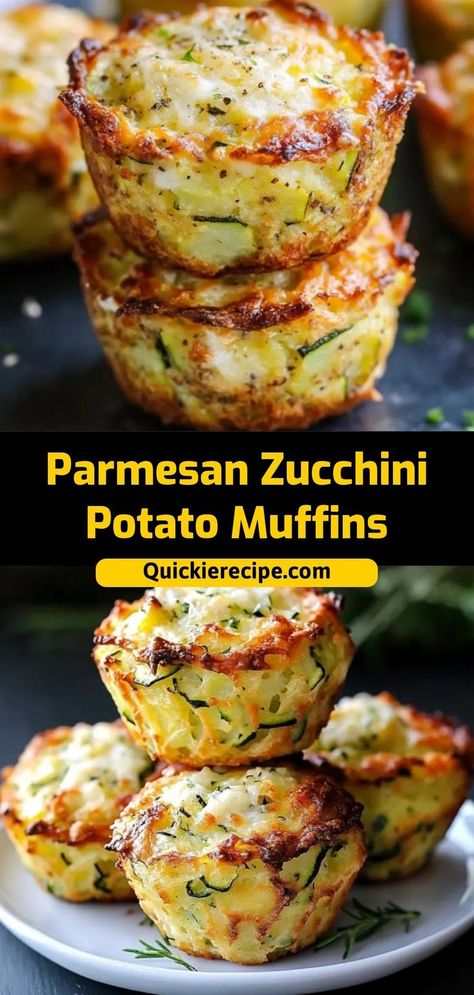 These Parmesan Zucchini Potato Muffins are savory, cheesy, and packed with fresh zucchini and tender potatoes. A versatile snack or side dish! Ingredients: 1 cup grated zucchini 1 cup grated potato 1/2 cup Parmesan cheese 2 eggs A quick and delicious way to enjoy veggies in a flavorful muffin form Zucchini Cheese, Zucchini Muffin Recipes, Grated Zucchini, Potato Muffins, Fresh Zucchini, Grated Potato, Savory Muffins, Parmesan Zucchini, Zucchini Muffins