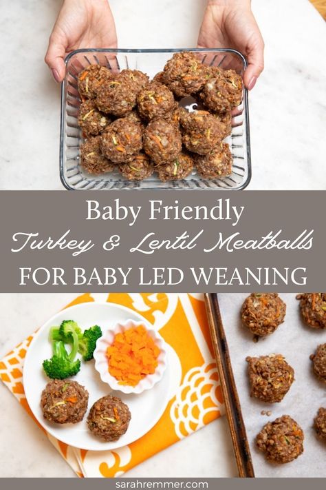 These delicious baby-friendly turkey and lentil meatballs are nutritious, filling and perfect for little bodies that are growing and developing! Blw Lentils, Baby Led Weaning Daycare Meals, Meatballs For Baby, Meat For Babies, Turkey Lentil, Meet Recipe, Starting Solid Foods, Lentil Meatballs, Toddler Snack