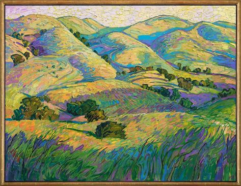 American Impressionism, Erin Hanson, Contemporary Impressionism, Modern Impressionism, Impressionism Art, Impressionist Art, Abstract Landscape Painting, Rolling Hills, Art Wall Art