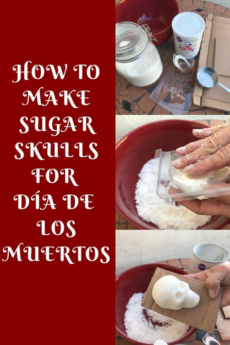 How to Make Sugar Skulls for Day of the Dead Sugar Skull Recipe, Sugar Skull Diy, Sugar Candy Skulls, Sugar Skull Crafts, Sugar Scull, Halloween Food Cupcakes, Dia De Los Muertos Decorations Ideas, Day Of The Dead Party, Perfect Halloween Party