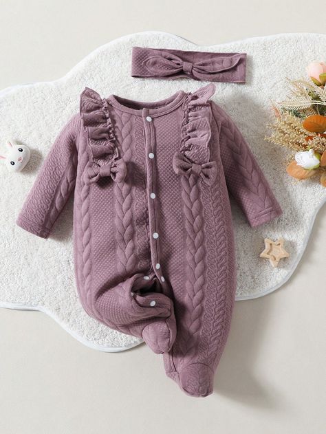 Purple  Collar Half Sleeve Fabric Plain  Embellished Slight Stretch  Newborn Baby Clothing Baby Girl Pajamas, Purple Collar, Baby Pajamas, Baby Outfits Newborn, Girls Pajamas, Half Sleeves, Newborn Baby, Baby Girl Clothes, Color Block