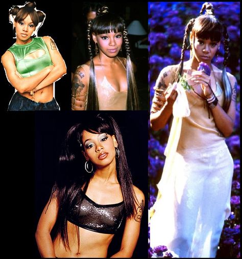 Tlc Hairstyles 90s, Lefteye Lopez, Tlc Hairstyles, Tlc Costume, Tlc Outfits 90s, Lisa Lopez, Lisa Lopes, Tlc Outfits, Black Hair 90s