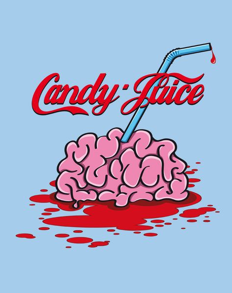 Candy Juice  #coke, #brain, #juice, #blood Brain Juice, Bright Illustration, Podcast Logo, Logo Ideas, Health Problems, Art Illustration, Psychology, Podcast, Brain