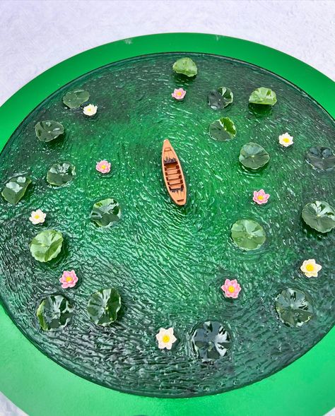 3D resin painting Lotus ☘️ #lotuspainting #3dlotuspainting #lotusflower #lotusflowers #3dresinlotus Pond Resin Art, Lotus Pond Resin Art, Lotus Pond Painting, Wonderland Crafts, Alice In Wonderland Crafts, Painting Lotus, Pond Painting, Lotus Painting, Water Lily Pond