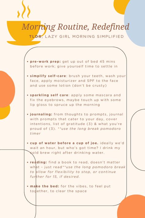 Morning Routine Infographic, Before Work Routine, Morning Routine Before Work, Routine Goals, Glow Up Inspiration, Habit Ideas, Becoming My Best Self, Self Care Board, Morning Checklist