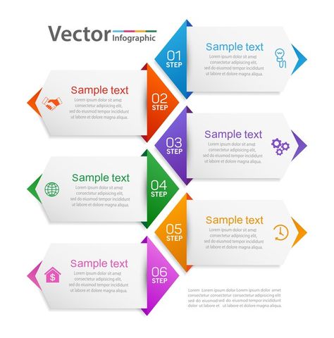 Modern infographic template with 6 steps... | Premium Vector #Freepik #vector #infographic #business #template #chart Unity Photography, Business Infographic Design, Workflow Diagram, Modern Infographic, Infographic Business, Process Chart, Infographics Template, Chart Infographic, Infographics Design