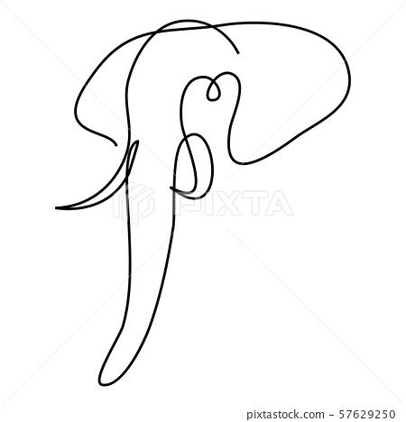 Single Line Drawing Elephant, Elephant Head Tattoo, Simple Elephant Tattoo, Simple Tats, Elephant Illustration, Money Images, Single Line Drawing, Save The Elephants, Elephant Tattoo