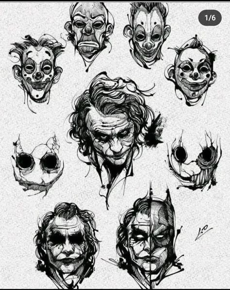 Joker Tattoo Design Drawing, Design Drawing Easy, Tattoo Design Sketches, Joker Face Tattoo, Face Tattoo Design, Joker Sketch, Joker Tattoo Design, Der Joker, Comic Tattoo