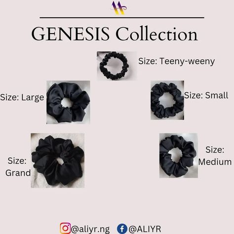 The GENESIS Collection is made up of 9 scrunchie sets. Each set consists of scrunchies in 5 sizes: Teeny-weeny, Small, Medium, Large and Grand. 5 inspiring pieces to encourage you to explore your creativity. 5 amazing ways to express your creativity 5 transforming experiences. Don't be told. See for yourself. Get yours today @aliyr.ng . . . . . #trending#trendingreels#explore#explorepage#scrunchies#fashion#fashionaccessories#growingbusiness Scrunchies Size Chart, Scrunchies Size Pattern, Giant Scrunchie, Xxl Scrunchies, Xl Scrunchie, Scrunchies, Smiley, Makeup, Quick Saves