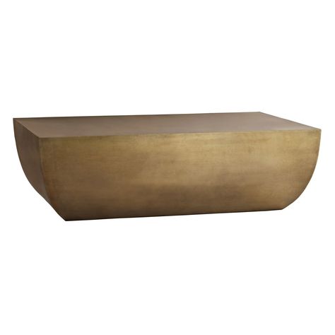 Establish an elevated elegance while creating interest in a space with this unique coffee table. Iron sheath is shaped to form the large hollow structure that is rich with smooth curves and sharp angles. The antique brass finish is slightly patinaed imparting a weathered charm to its sleek aesthetic. A functional piece Coffee Table Brass, Arteriors Lighting, Belted Kingfisher, Coffee Dining Table, Mirrored Coffee Tables, Iron Coffee Table, Gold Coffee Table, Arteriors Home, Unique Coffee Table