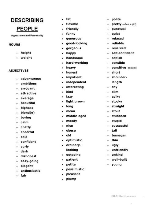 How To Describe A Character's Appearance, Descriptive Words For People, Adjectives To Describe Personality, Describing People, Words To Describe People, Describing Words, Writing Dialogue Prompts, Essay Writing Skills, Creative Writing Tips