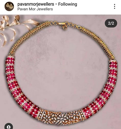 Diamond Kanti Necklace Designs, Diamond Kante Designs, Diamond Haaram, Hasli Necklace, Temple Jewelry Necklace, Bridal Necklace Designs, Choker Necklace Designs, Diamond Bracelet Design, Diamond Pendants Designs