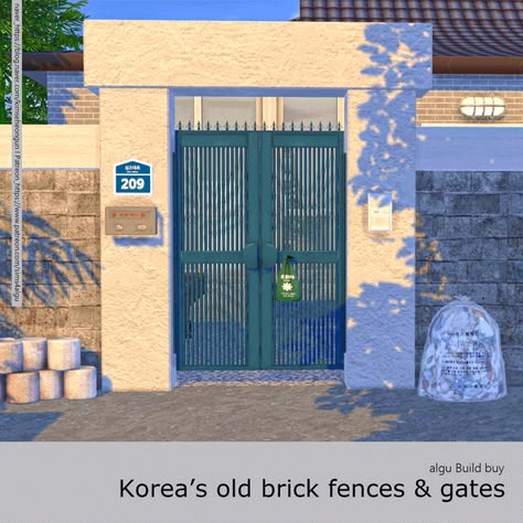 Modern Classic Door, Black Simmer, Korean Furniture, Sims 4 Anime, Sims 4 House Building, Brick Fence, Sims 4 Mm Cc, Sims 4 Mm, Sims 4 Cc Furniture