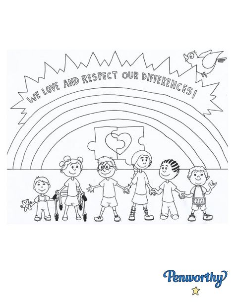 Respecting Differences Activities, Manners Coloring Pages Free Printable, Respect Coloring Pages Free Printable, Respect Worksheets For Kids, Respect Drawing, Respect Activities, Inclusion Activities, Unique Learning System, Diversity Activities