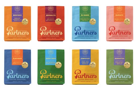 Toby's Estate now Partners Coffee | Tea & Coffee Trade Journal Partners Coffee, Coffee Branding Design, Bags Branding, Coffee Labels, New York Coffee, Leaf Bag, Coffee Counter, Coffee Origin, Coffee Label