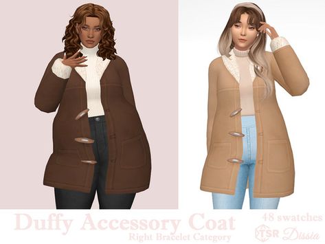 Dissia's Duffy Accessory Coat Sims 4 Jacket, Sims 4 Sweater, Sims 4 Sims, Cc Sims4, Sims Clothes, Marilyn Dress, Sims 4 Children, Winter Fur Coats, Sims 4 Teen